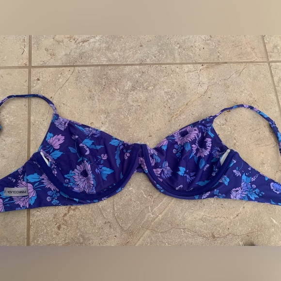 PINKCOLADA TROPEZ BIKINI TOP AND MALDIVES BIKINI BOTTOMS IN VIOLET WILD BLOOM - Picture 8 of 10